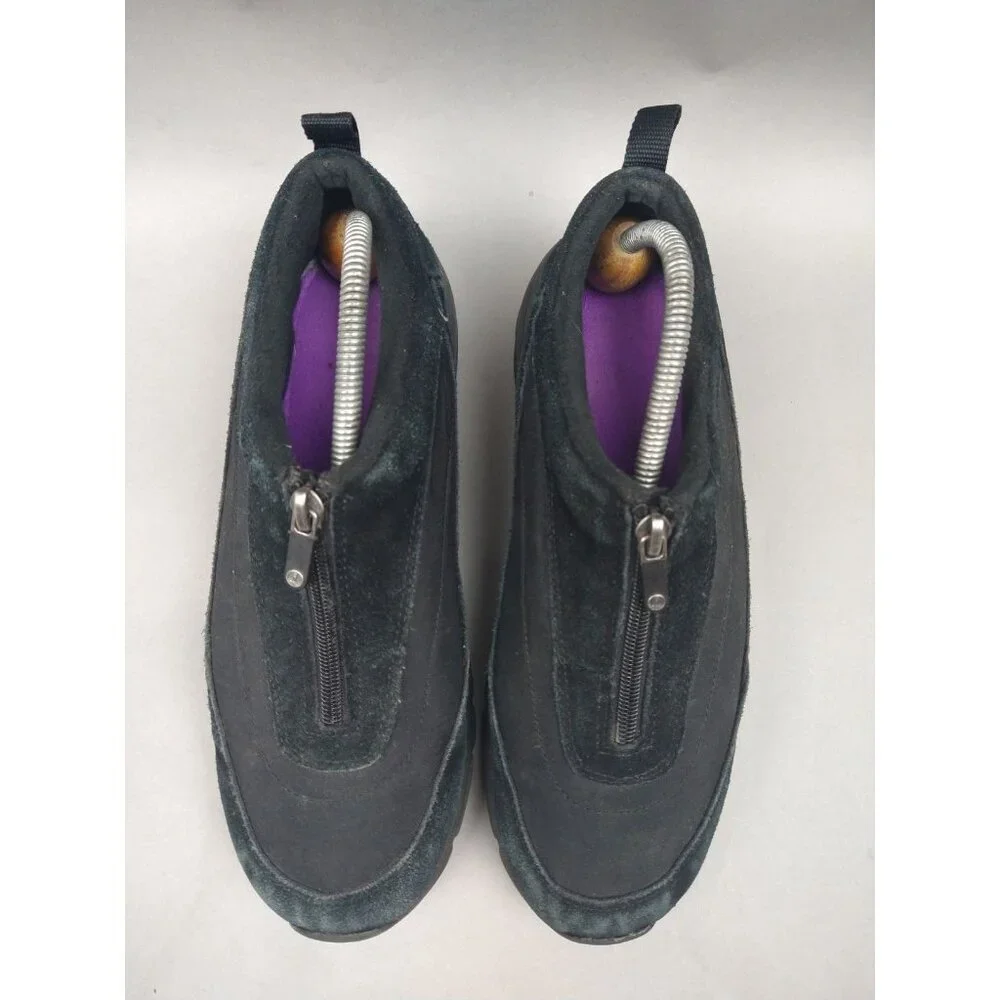 Lands’‎ End Women’s 10 Black Suede All Weather Zip Shoes Oxfords
